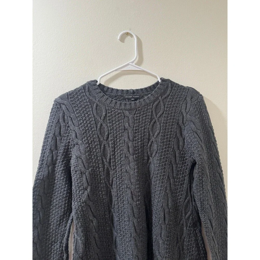 Jeanne Pierre Charcoal Gray Mens Sweater Large Size Medium - 100 % Cotton